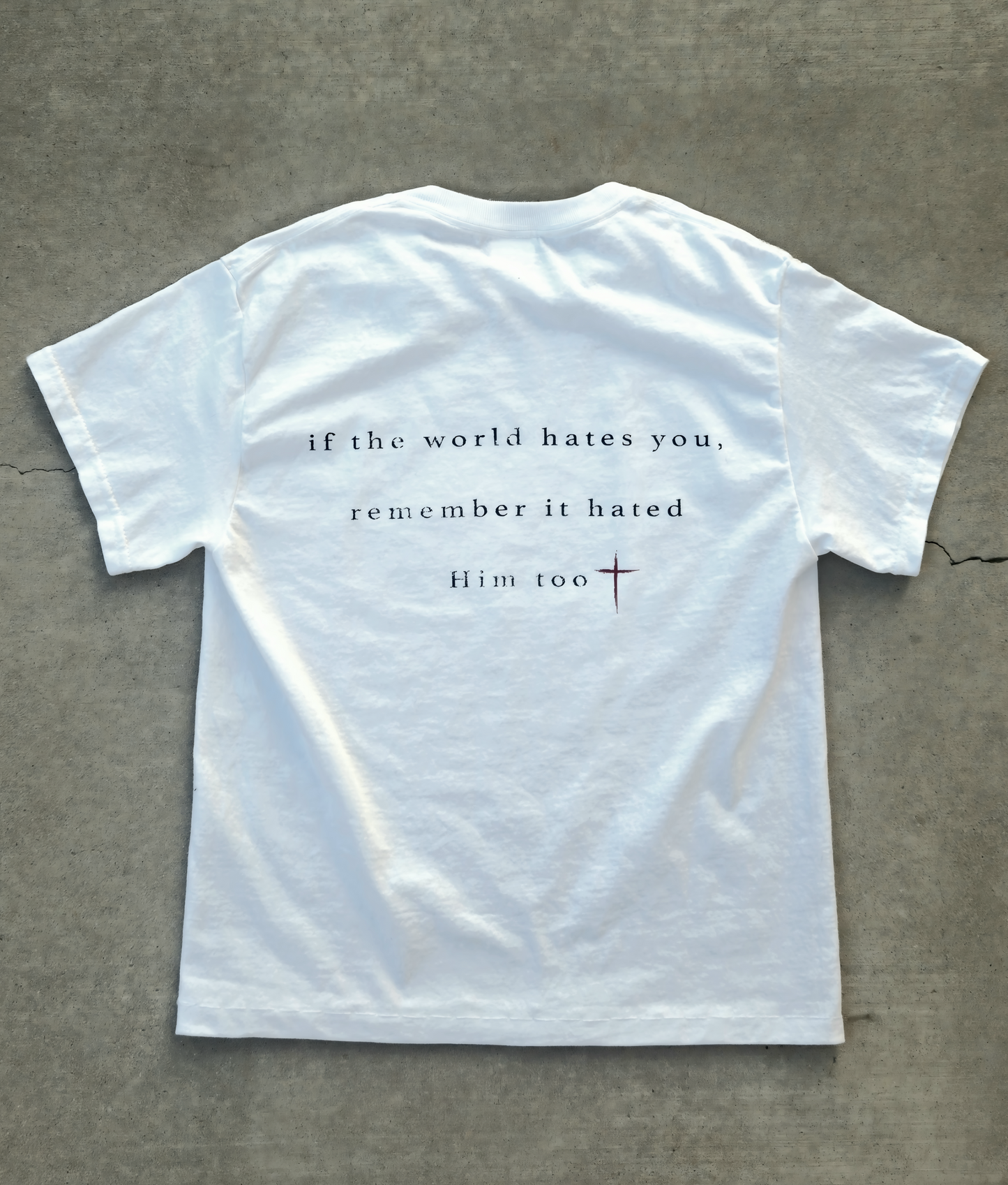 "outcast" baby tee (white)