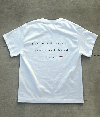 "outcast" baby tee (white)